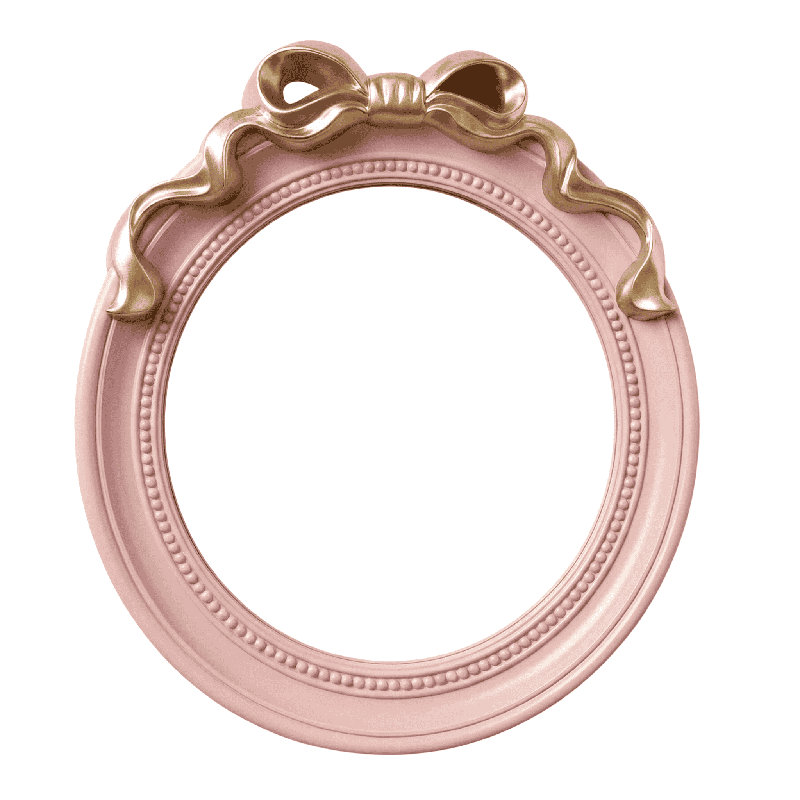 Miroir mural rond rose 18 pouces avec nœud doré, cadeaux pour elle, décor décoratif