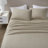 4-Piece 100% Cotton Flannel Printed Sheet Set,Beige/White Stripes-122818051-122818050