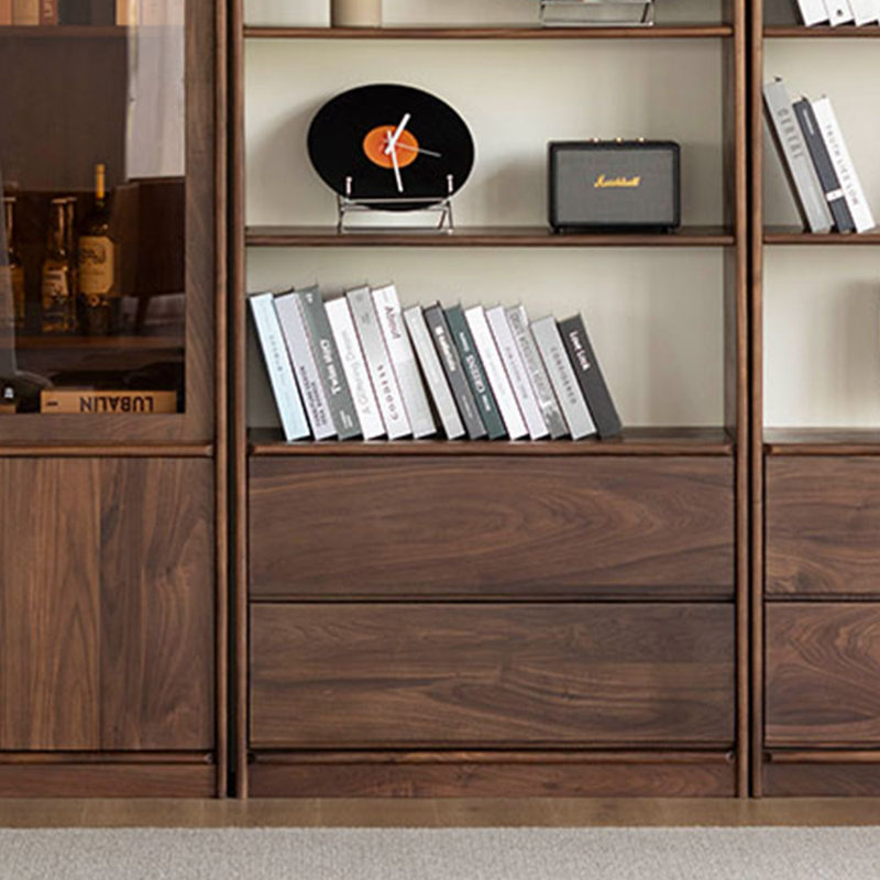 High quality black walnut solid wood bookcase, (4 Shelves) 82.28"H x 35.43"W x 13.78"D