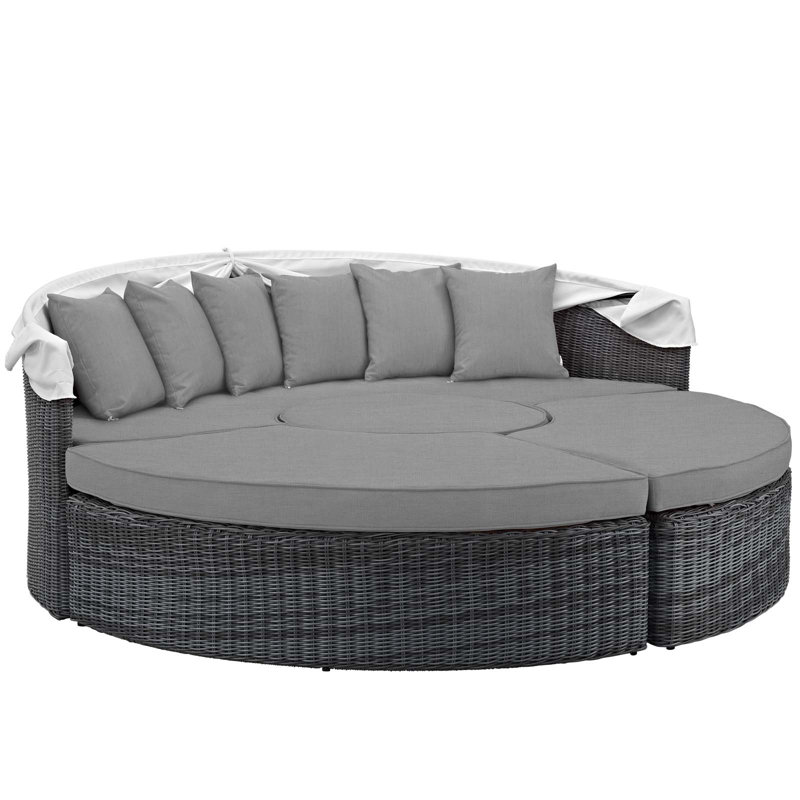 Lit de jour Sunbrella Modway, Velours gris performance
