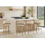 Tabouret de comptoir pivotant rembourré avec structure en bois-435685835-417237449
