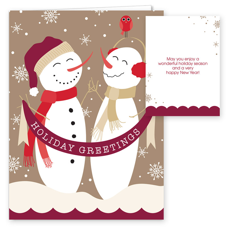 Christmas Deer, Bird Card Or Card Holder