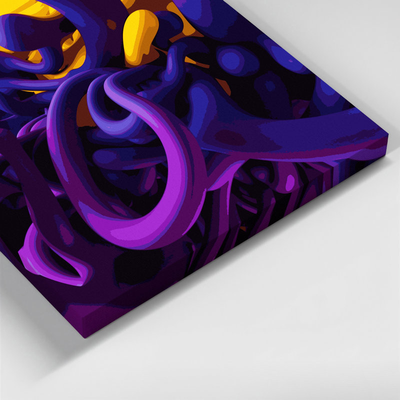 Art mural sur toile Biomorphic Abstraction 53, H 11 po x l 14 po