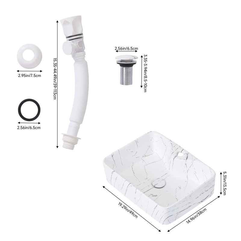 Garden Sanctuary Ceramic；Stainless Steel；PP Sink, 49 mm