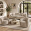 Ensemble de salon 3 pièces avec causeuse Boucle beige clair et 2 chaises demi-tonneau-340803757-340803746