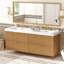 Meuble-lavabo mural double vasque de 150,6 cm (59,3 pouces) avec comptoir en SMC, armoire en MDF mélaminé à grain de bois et tiroirs à fermeture douce