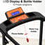 Tapis roulant portable pliable de 300 lb pour les personnes âgées, mains courantes allongées, moteur de 2,5 ch, système d'absorption des chocs doubles, contrôle, tapis roulant en acier noir et orange, capacité des mains courantes, maison