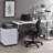 White And Chrome Writing Desk With Sled Base-204503141