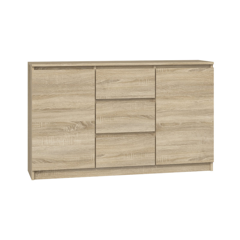 Lecuyer 3 Drawer Chest, Sonoma Oak