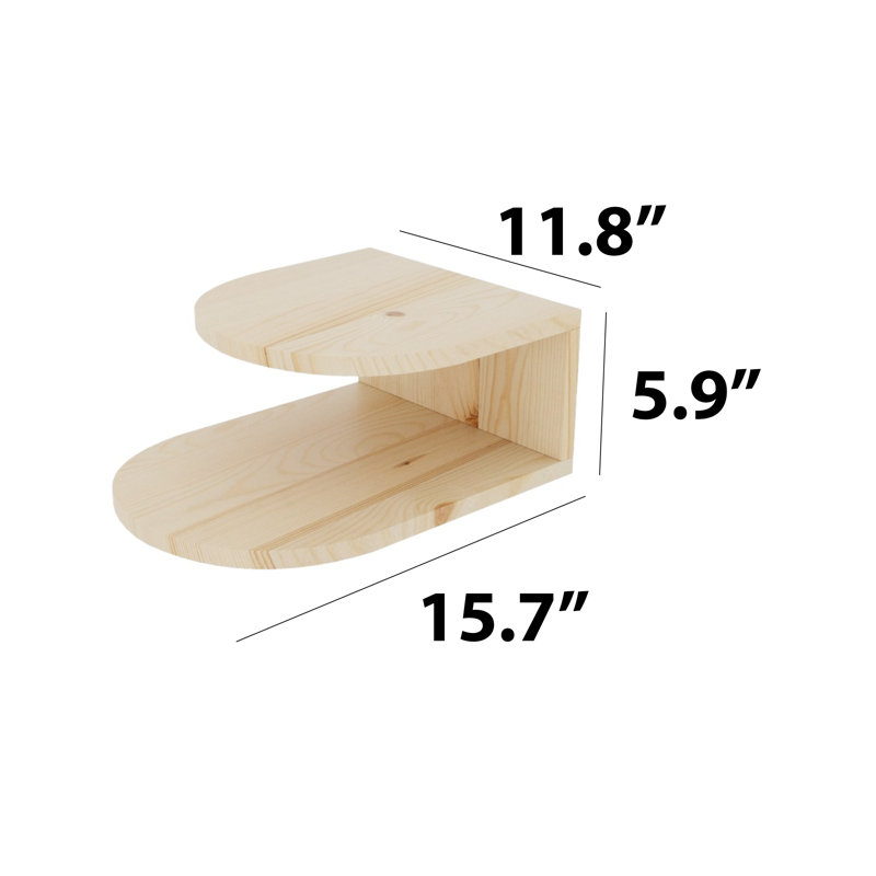 Tablette murale d'appoint en bois naturel