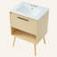 Meuble-lavabo 24 po avec lavabo, armoire de salle de bain multifonctionnelle avec tiroir, panneau de fibres à densité moyenne