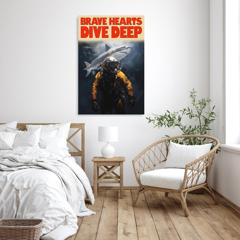 " Brave Heart Dive Deep ", 36" H x 24" W x 1.25" D