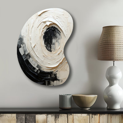 Minimalist Spiral - Abstract Spirals Boom Shape Metal Wall Sculpture