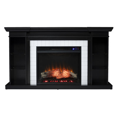 Shilpa 54.75'' W Black Electric Fireplace