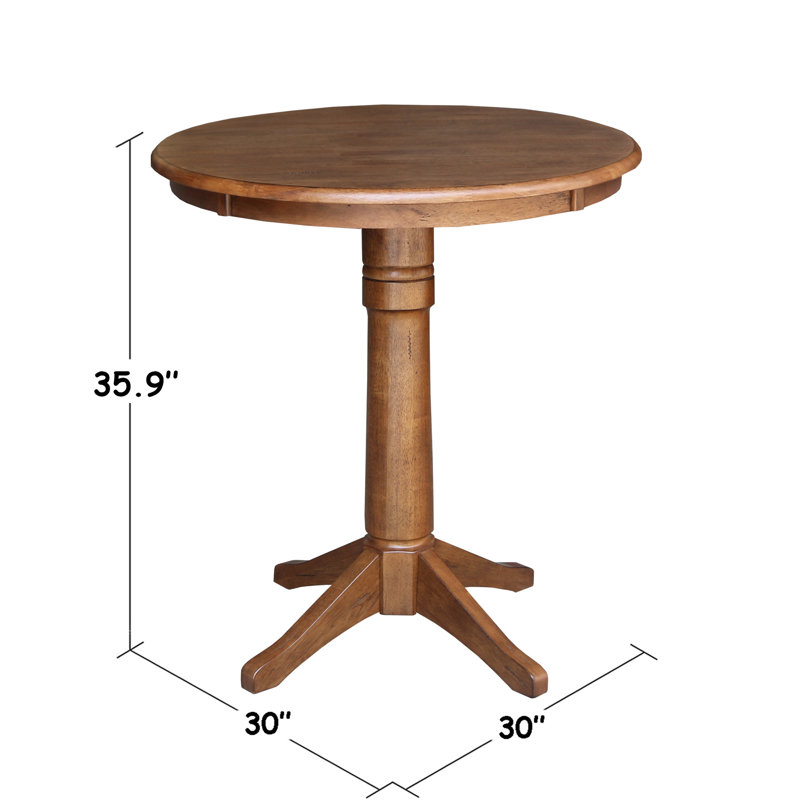 Table de salle à manger Gianluka, H 35,9 po x L 30 po x l 30 po, Chêne vieilli