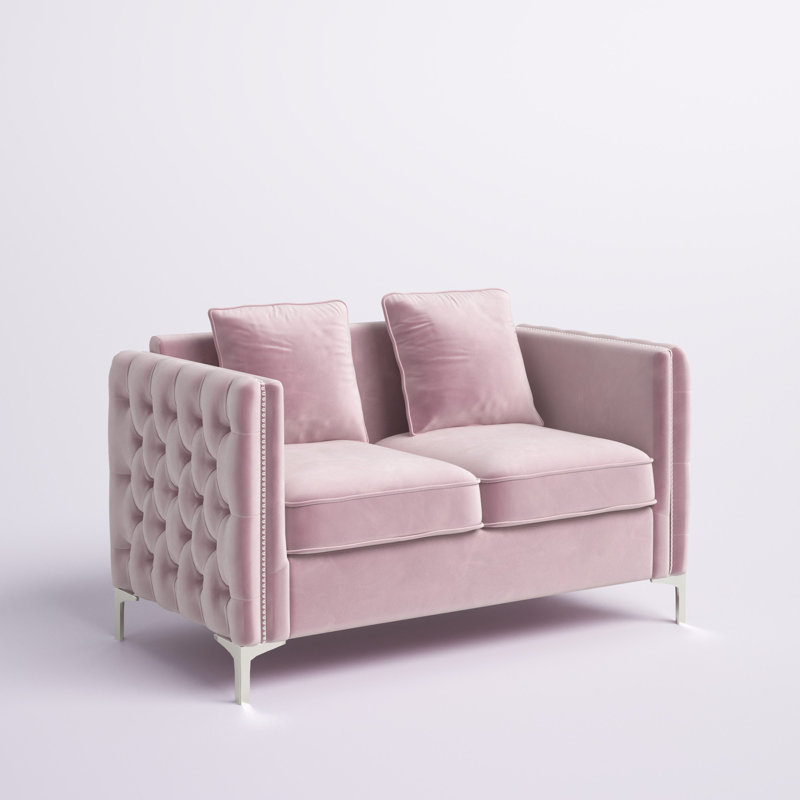 Matteo 53'' Velvet Loveseat, Pink