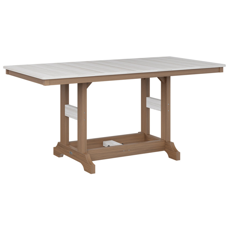 Table de salle à manger à hauteur de comptoir rectangulaire de 66 po Berlin Gardens Garden Classic, Acajou antique