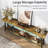 70.9 Inch Extra Long Industrial Sofa Table With 2-Tier Shelves, Rustic Brown For Hallway And Living Room-1004007406