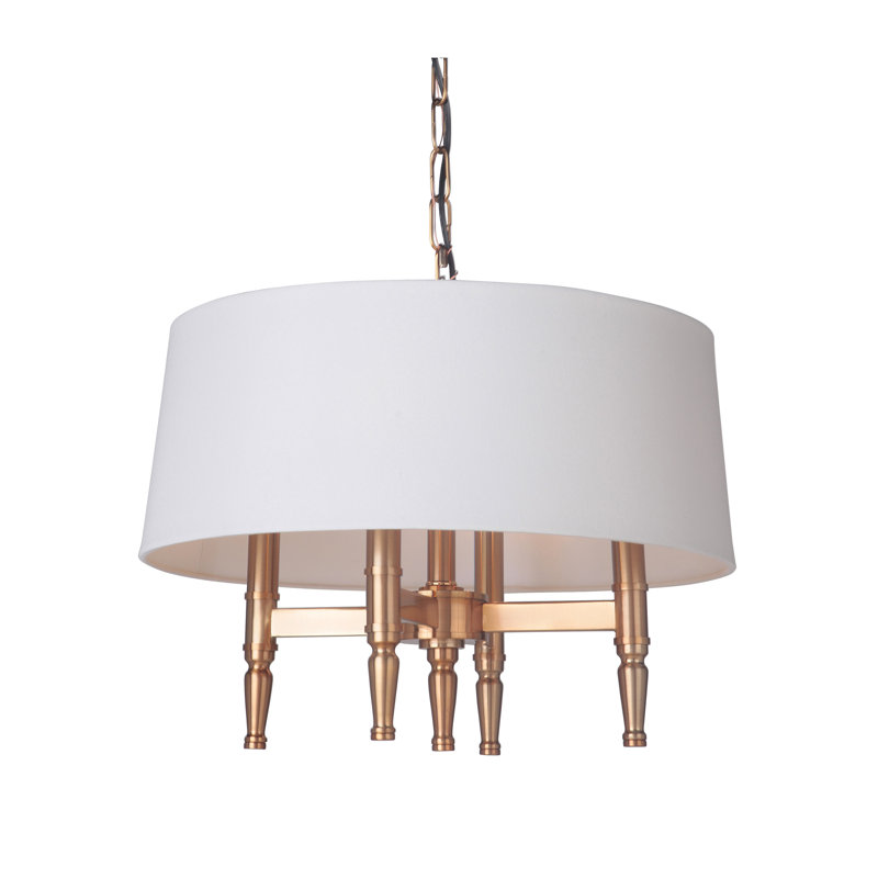 Quinlan 4 - Light Drum Chandelier, Satin Brass