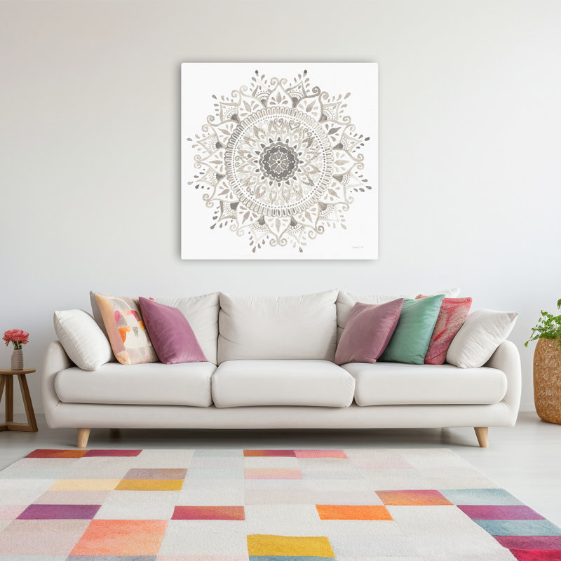 Mandala délice I, art bohémien neutre, H 48 po x l 48 po
