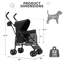 Chariot de transport pliable pour chien, poussette, 4 roues-93312235