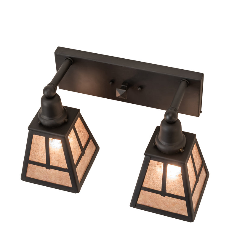 "T" Mission 3-Light Vanity Light, 10.25" H x 17" W x 8.5" D, Silver, Costello Black Hand Rubbed Iron