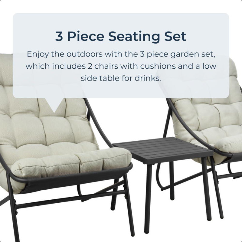 Square 3 - Piece 2 - Person Outdoor Bistro Set