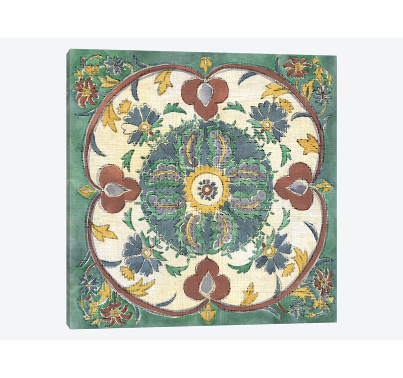 Batik Rosette IV par Chariklia Zarris - impression sur toile tendue, H 12 po x l 12 po x P 1,5 po