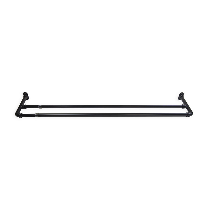Gersemi 5/8" Blackout Double Curtain Rod, 48" - 84", Black