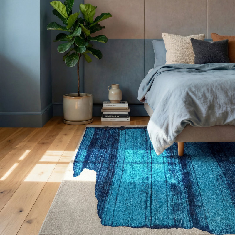 Craft Brush Diva Blue Recycled P.E.T Area Rug, Rectangle 170 x 240 cm