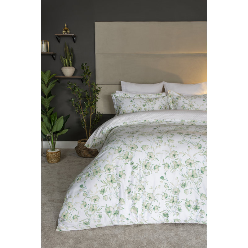 Belledorm Milena Cotton Floral Duvet Cover Set with Pillowcases, Super King - 2 Standard Pillow Cases