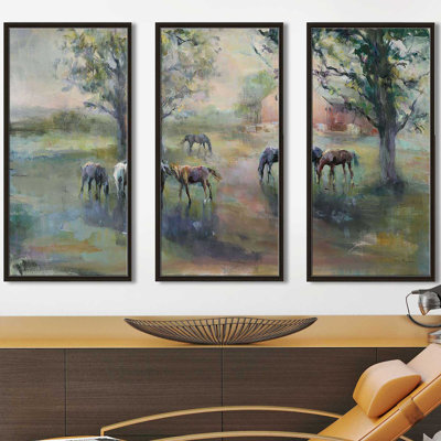 " Daybreak On The Farm " by Marilyn Hageman 3 - Pieces Painting Print