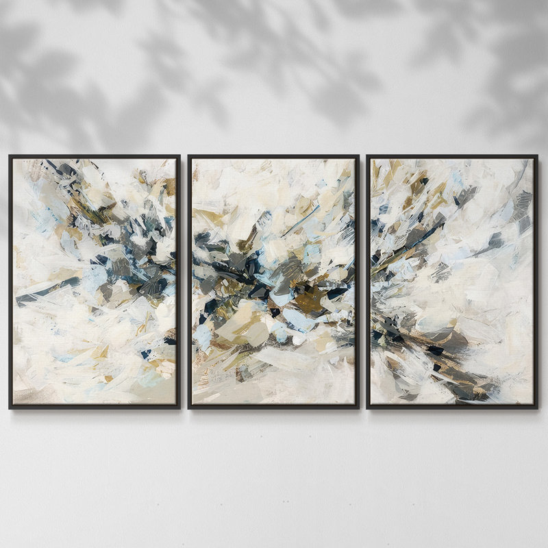 Rising Falcon - Multi Piece Framed Canvas, 36" H x 75" W x 2" D, Black