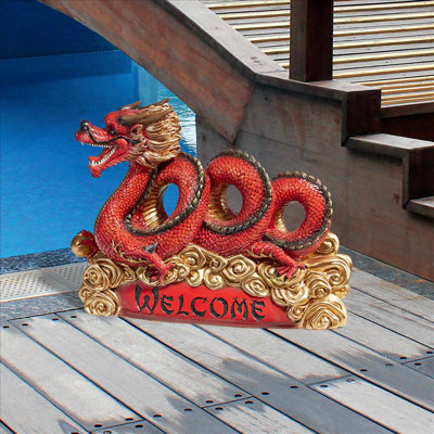 Asian Zen Dragon Fun Welcome Statue