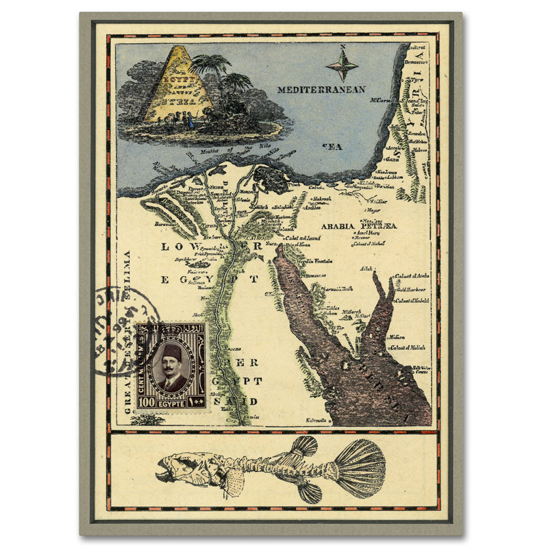 Kaeya, «égyptienne carte», impression sur toile tendue, H 19 po x l 14 po x P 2 po