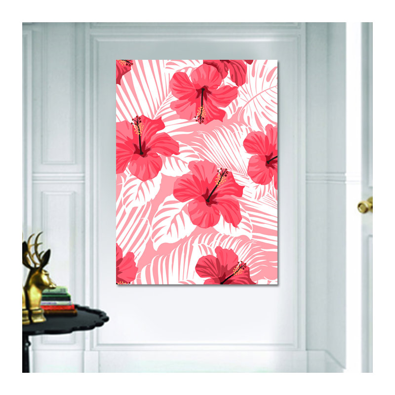 Pink Tropics Print, Rectangle 16" H x 20" W x 2.5" D