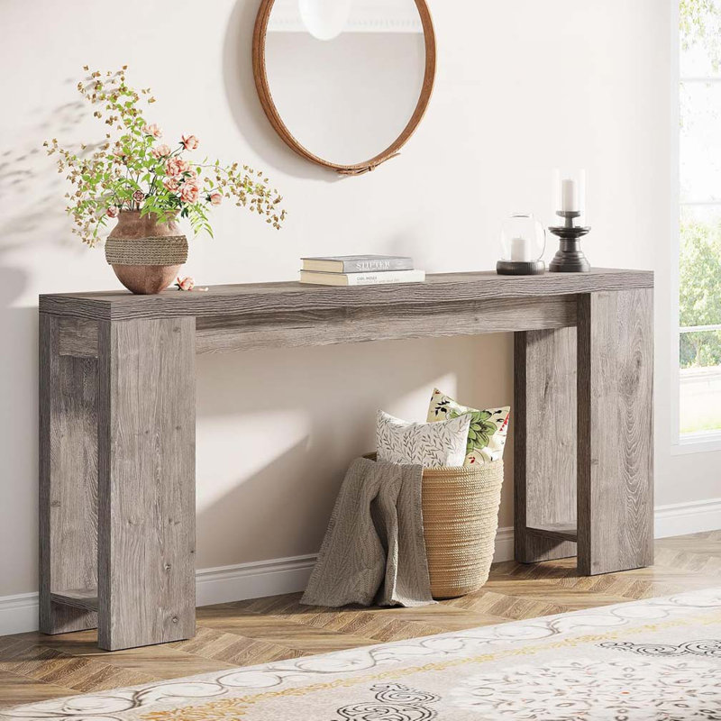 Console de style campagnard 70,9 po, canapé rustique pour le couloir, le salon ou derrière le canapé