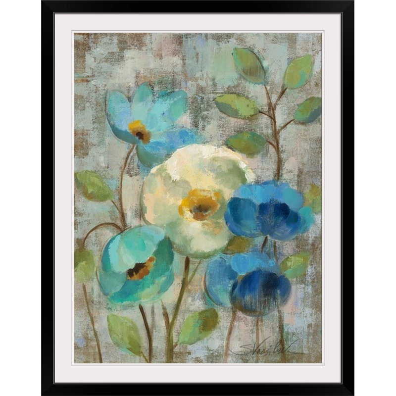 «Pastel Bloom I» par Silvia Vassileva, reproduction d'art, Cadre noir, H 24 po x l 20 po x P 1 po