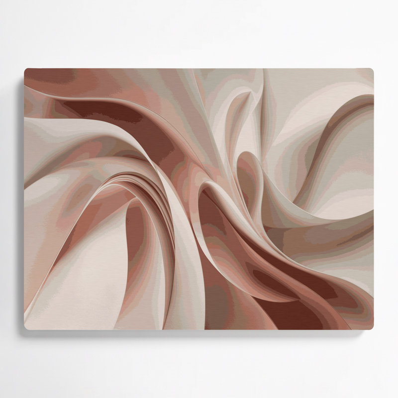 Gradient abstrait 76, art mural en métal beige, H 16 po x l 20 po