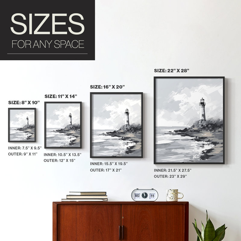 NAUTICAL Series Dxxviii, reproduction encadrée - bois massif, H 30 po x l 24 po, Noir, noir, noir, noir