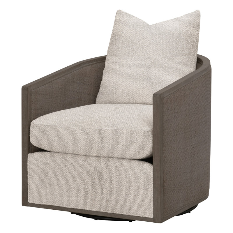 Fauteuil club pivotant Mcguire, Mélange de polyester gris