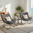 Ensemble de 3 sièges à bascule surdimensionnés avec coussin et table 3 pièces