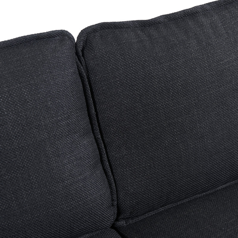 Canapé modulaire gris foncé à 3 places assises avec repose-pieds avec rangement, design en L pour le salon ou les espaces compacts