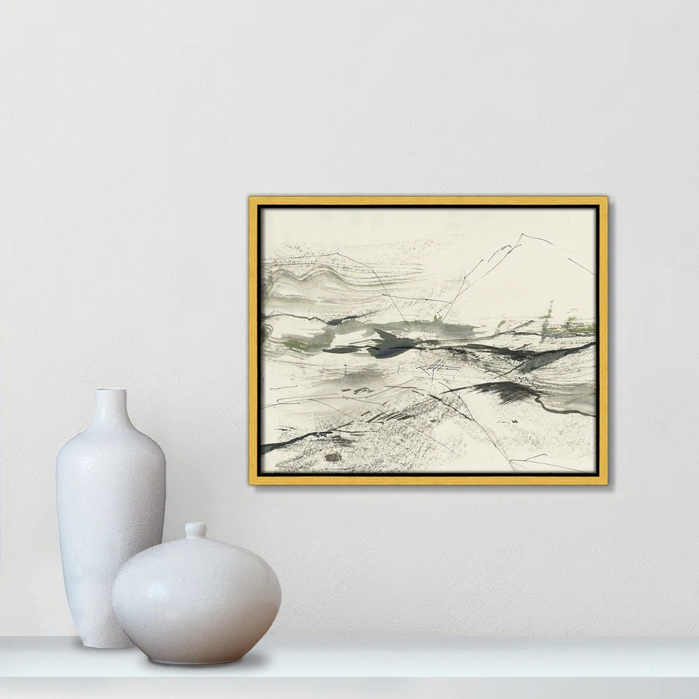 Green Sketches Print by PI Studio, 12.5" H x 15.5" W x 2" D, Gold Floater Framed, No Mat