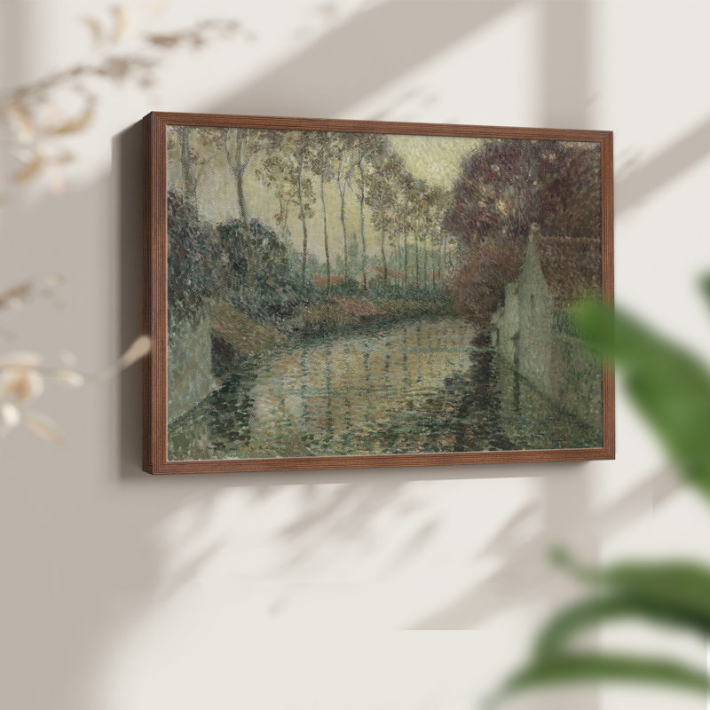 Paysages rétro-CCLxxi-reproduction encadrée, H 22 po x l 28 po, Noyer