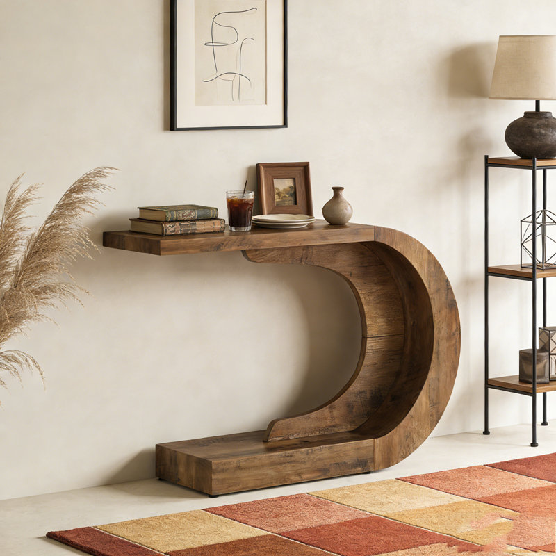 C-Shaped Modern Accent Table Hallway Table
