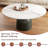 Modern Round Coffee Table with Faux Marble Tabletop and Pedestal Solid Wood, Cocktail Table for Living room & Home Decor-1724320347-1724320340-1724320341