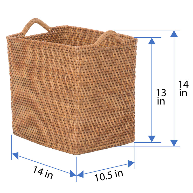 Beachcrest Home™ Simran Rattan Basket, Brown
