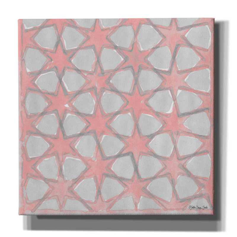 "Rose et gris" par Stellar Design Studio - peinture sur toile tendue, H 26 po x l 26 po x P 1,5 po