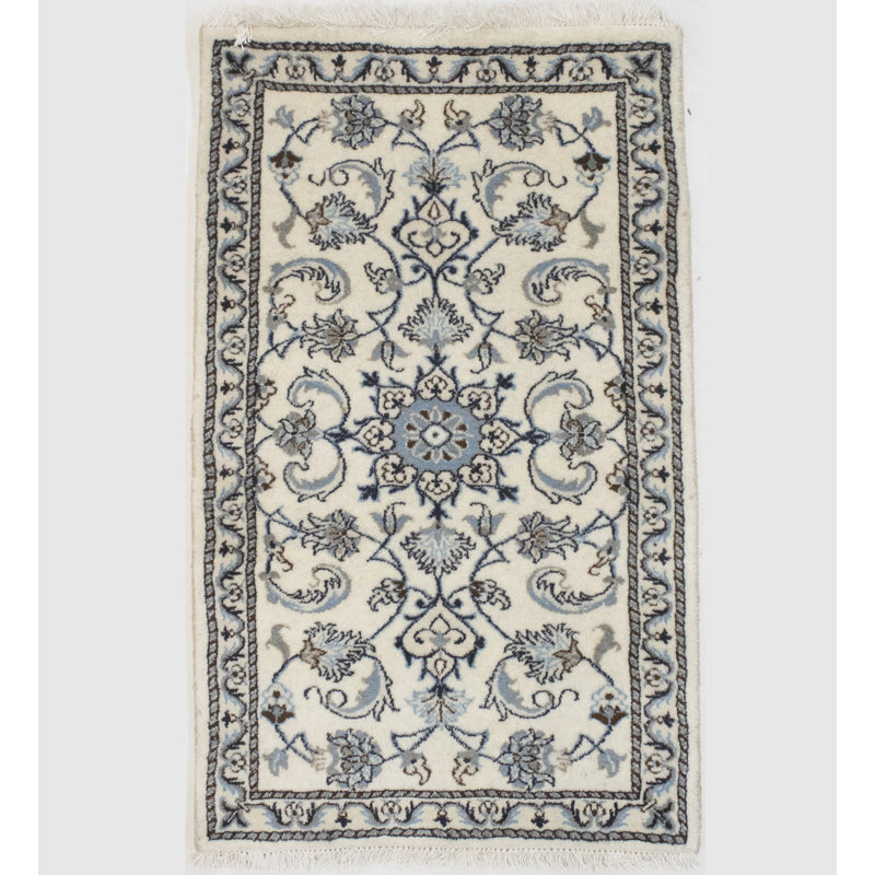 One-of-a-Kind 2'4" x 4' New Age Rectangle Wool Area Rug in Cream